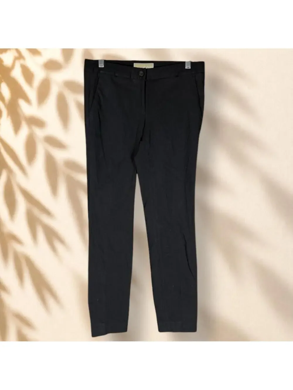Michael Kors Pants Women 2 Black Mid Rise Flat Front Stretch Relaxed Pockets